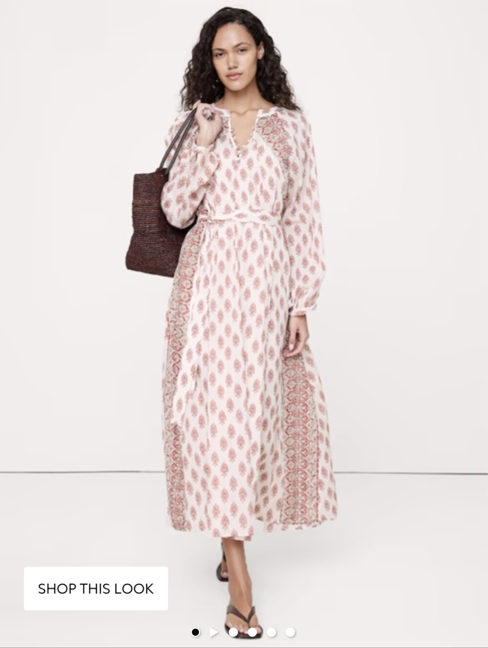 Lightweight Cotton Kaftan Maxi Dress In Cream Floral Paisley NWT